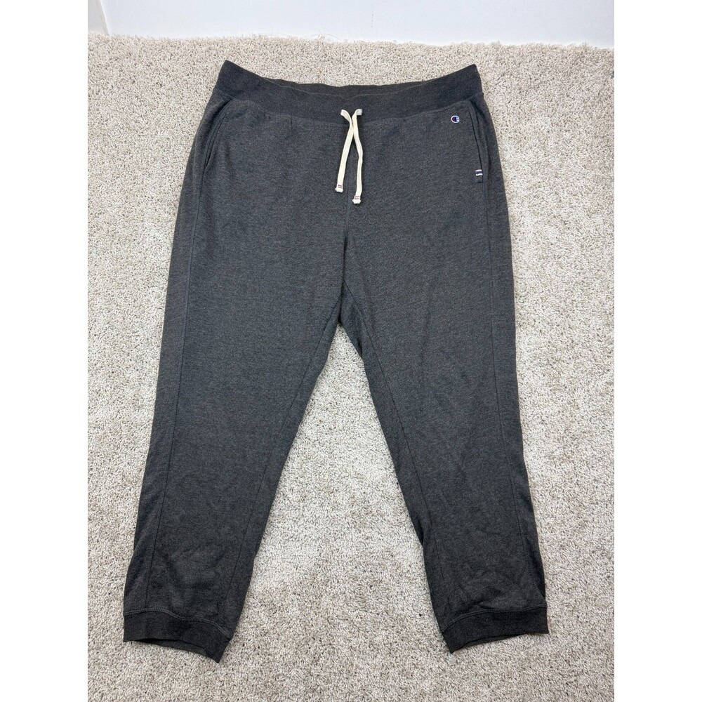 Champion Mens XL Gray Authentic Athleticwear Jogger Sweatpants Drawstring Logo